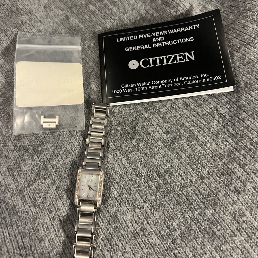 Women’s Citizen Eco Drive Mother Of Pearl Watch with diamond borders